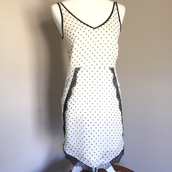 BCBG Polka Dot Mini Dress with Lace Trim Women’s size 0 - Picture 2 of 10